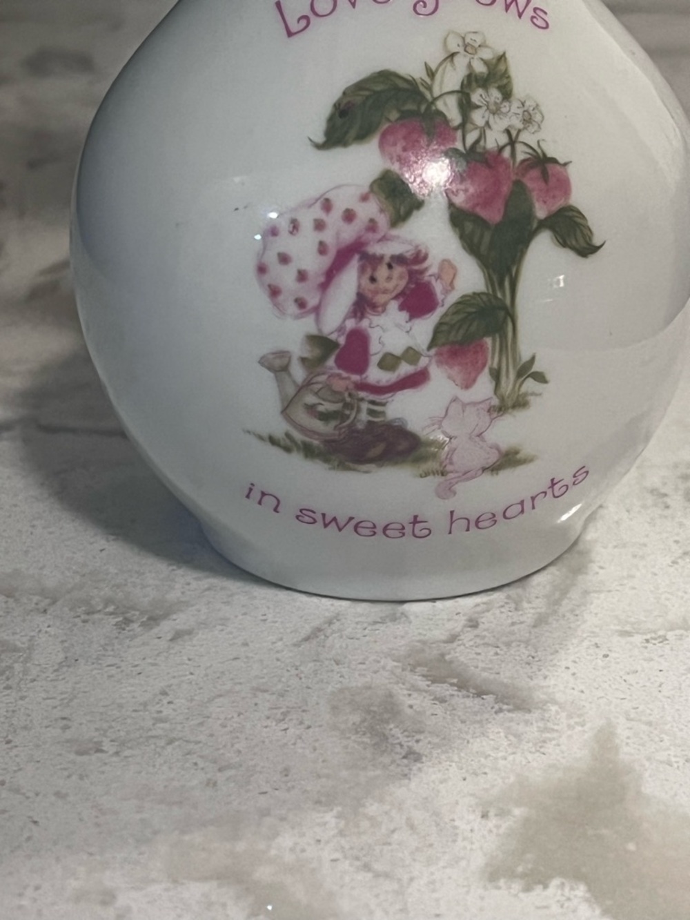 White and Pink Ceramic Decorative Figurine - Love Grows